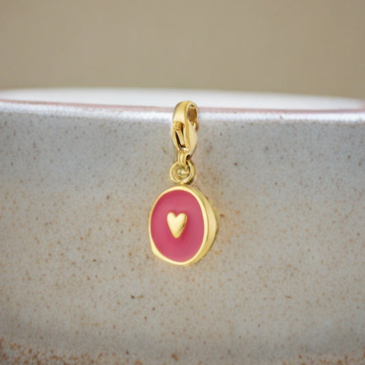 Hart met roze emaille