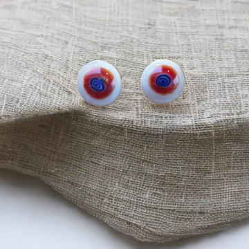 White Glass Studs