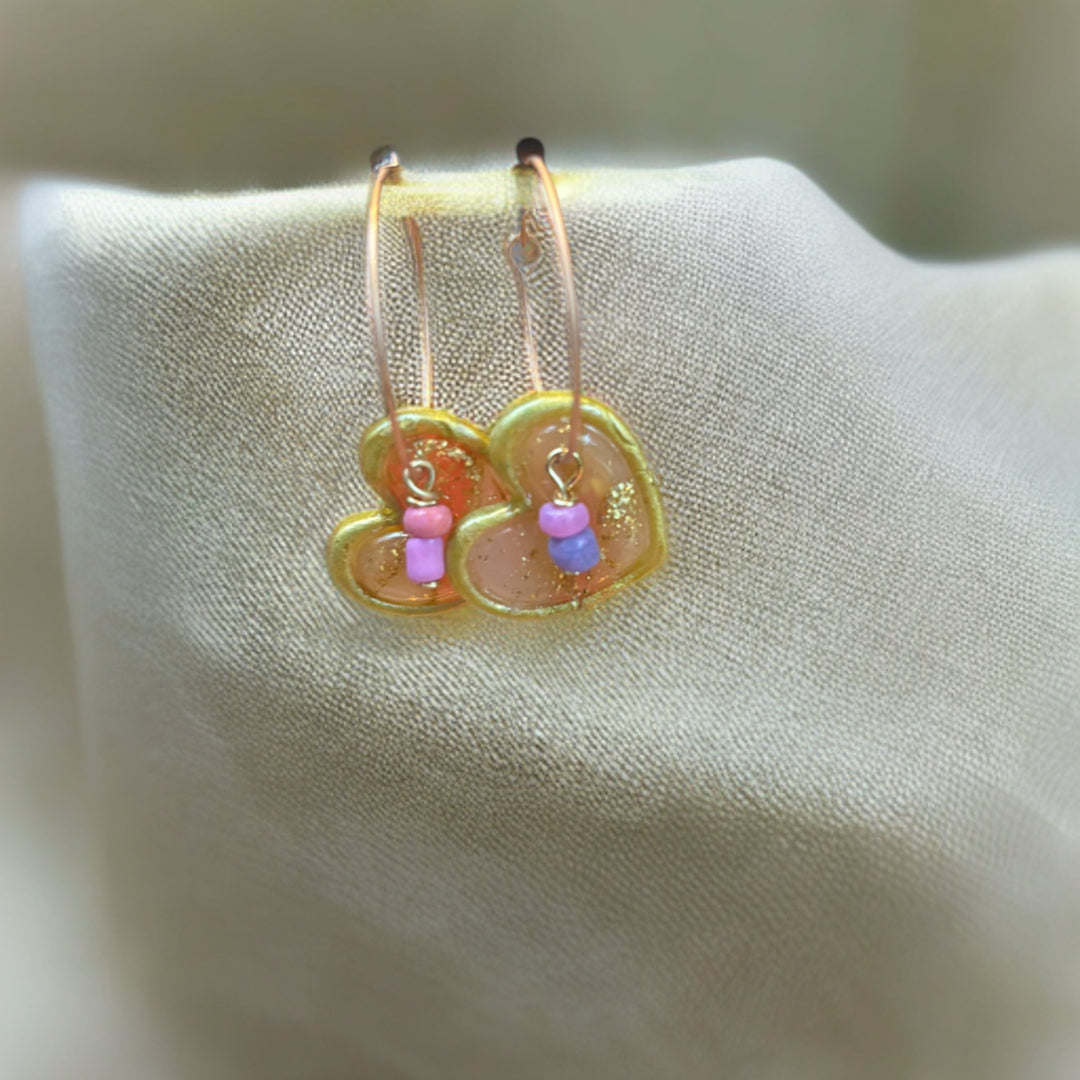 Polymer Hearts Golden